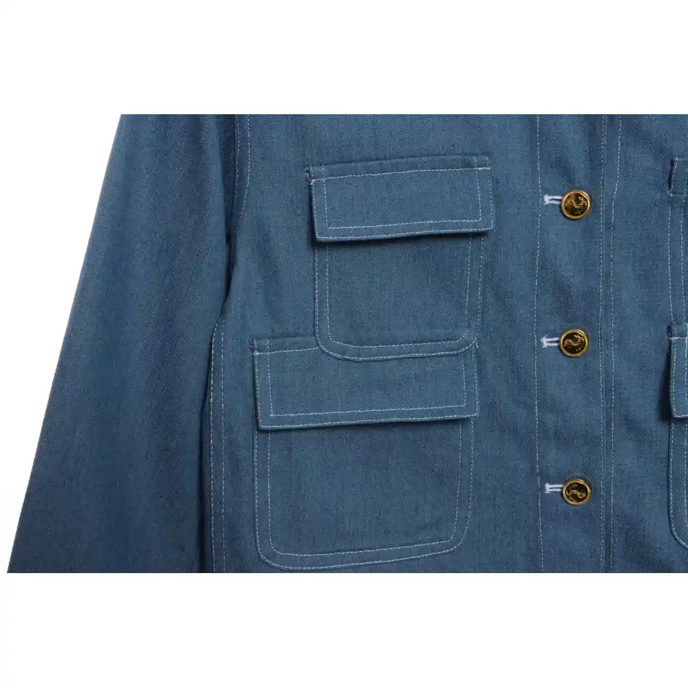 Thom Browne Blue Denim Cargo Jacket