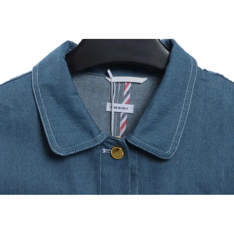 Thom Browne Blue Denim Cargo Jacket