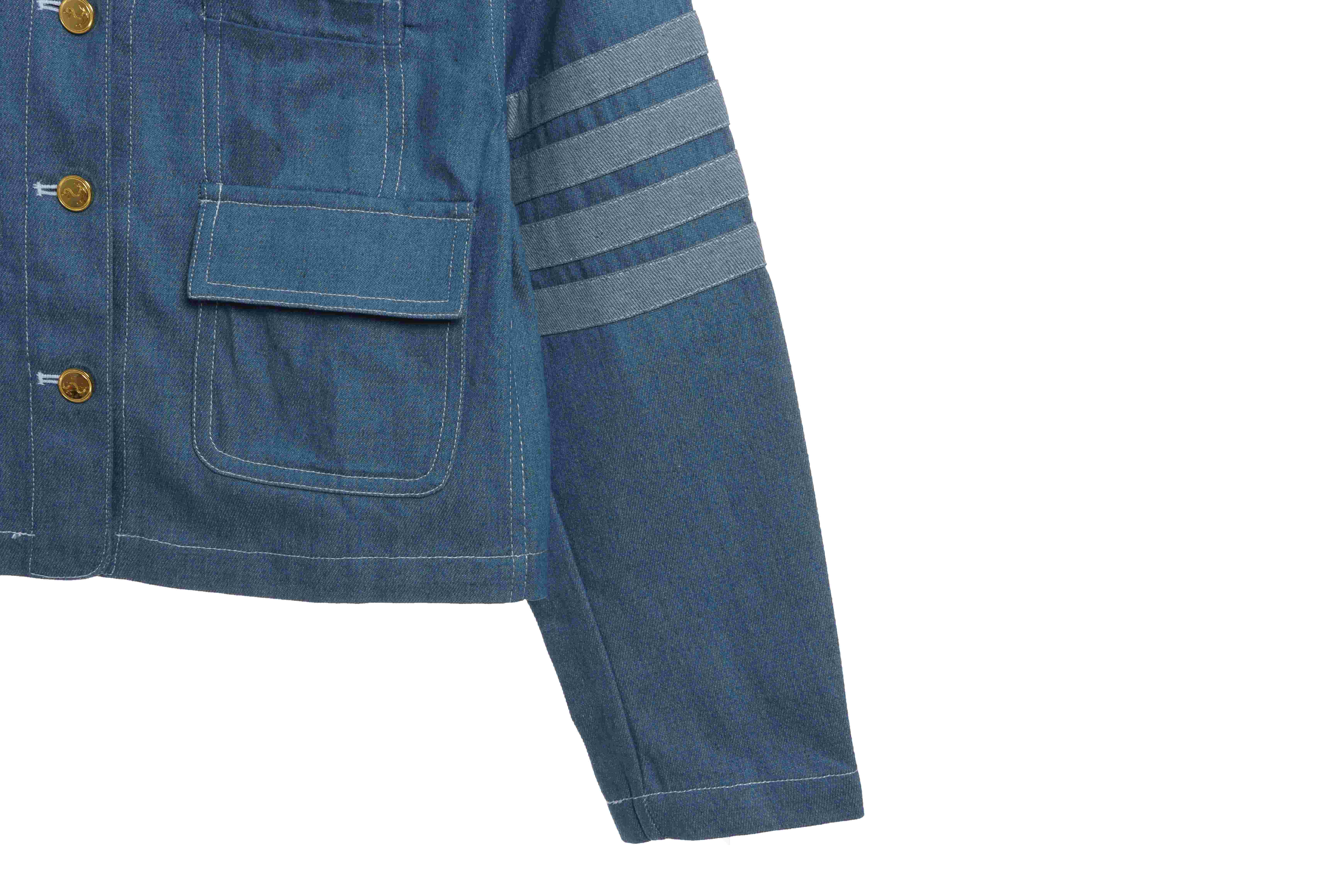 Thom Browne Blue Denim Cargo Jacket