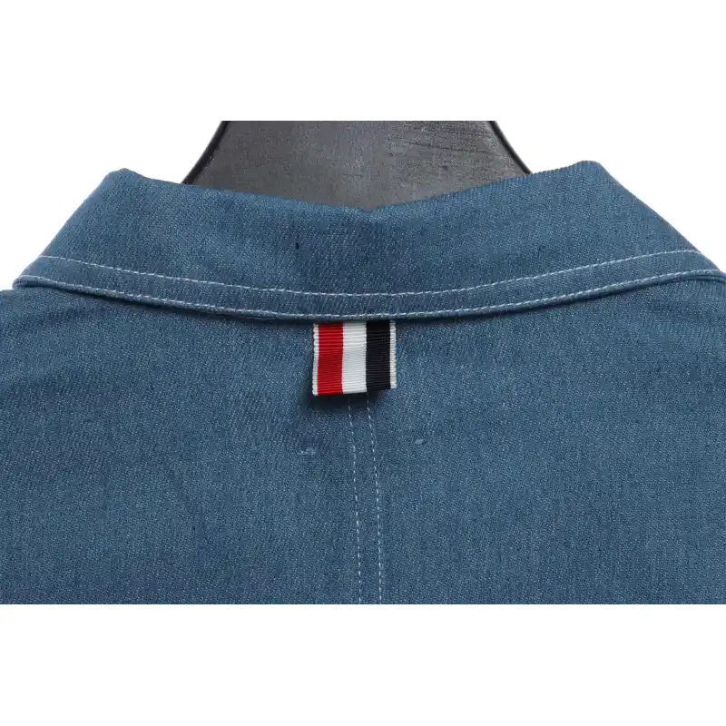 Thom Browne Blue Denim Cargo Jacket