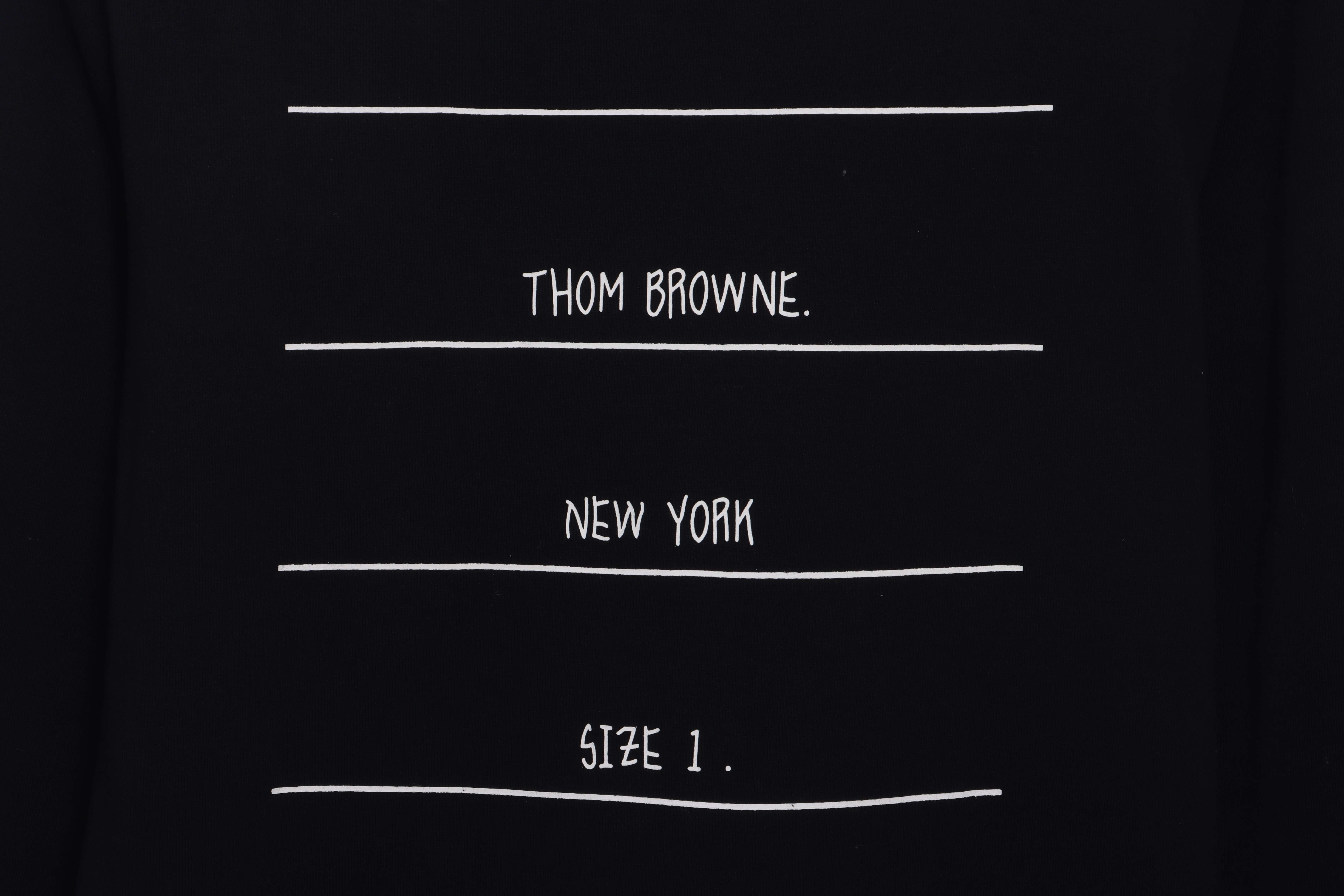 Thom Browne Classic Back Digital Print Hoodie Black