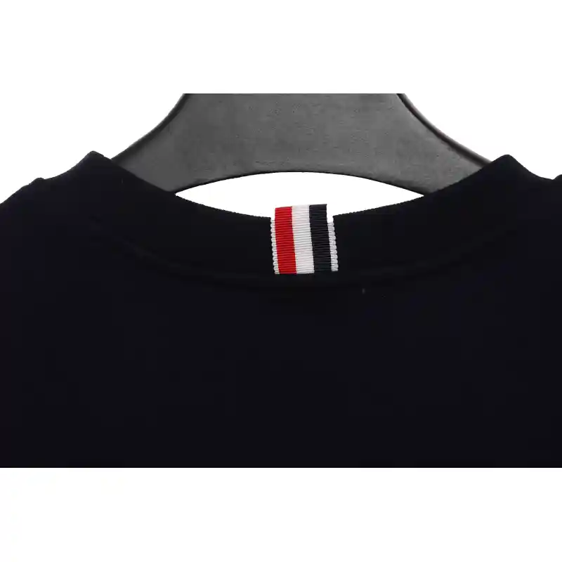 Thom Browne Classic Back Digital Print Hoodie Black