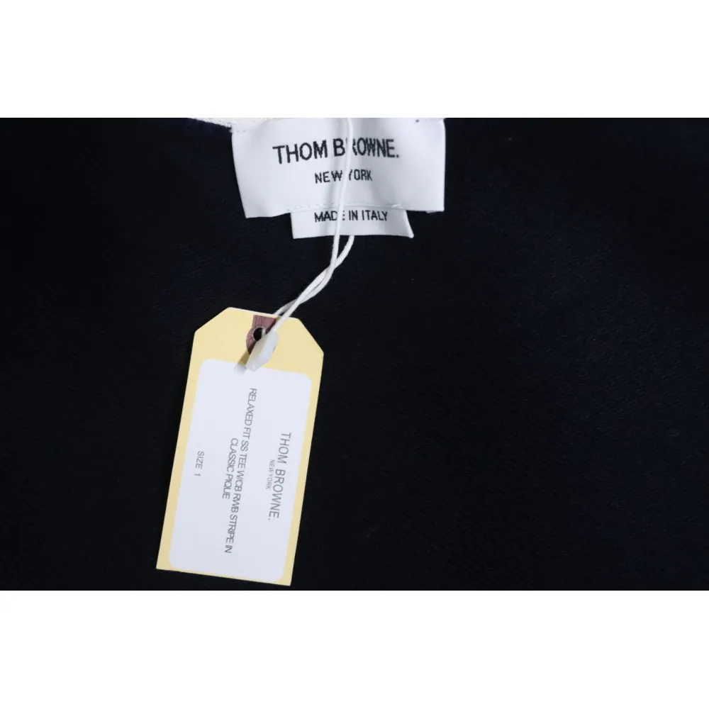 Thom Browne Classic Back Digital Print Hoodie Blue