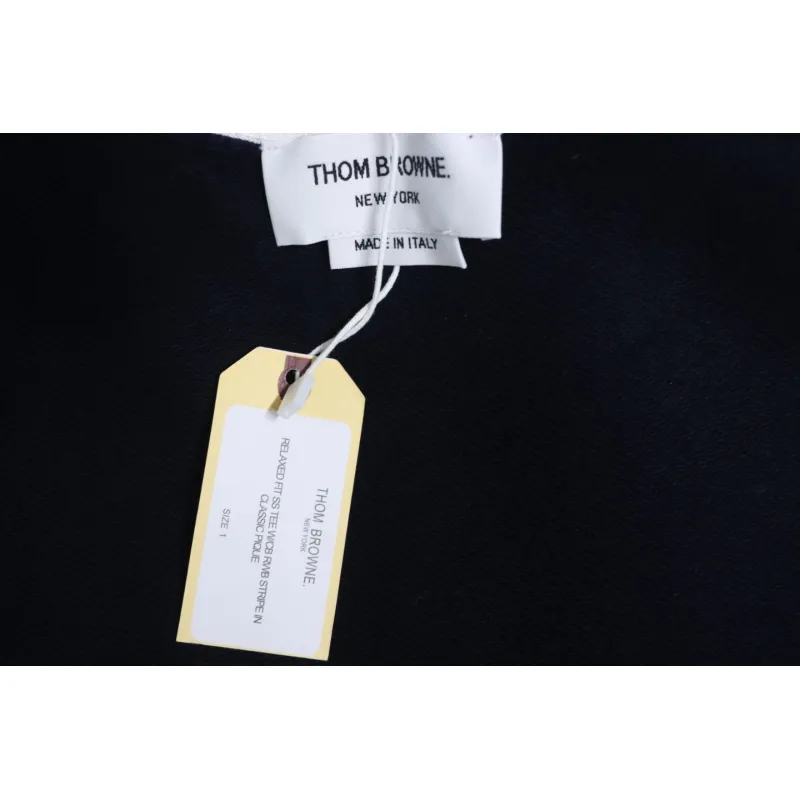 Thom Browne Classic Back Digital Print Hoodie Blue