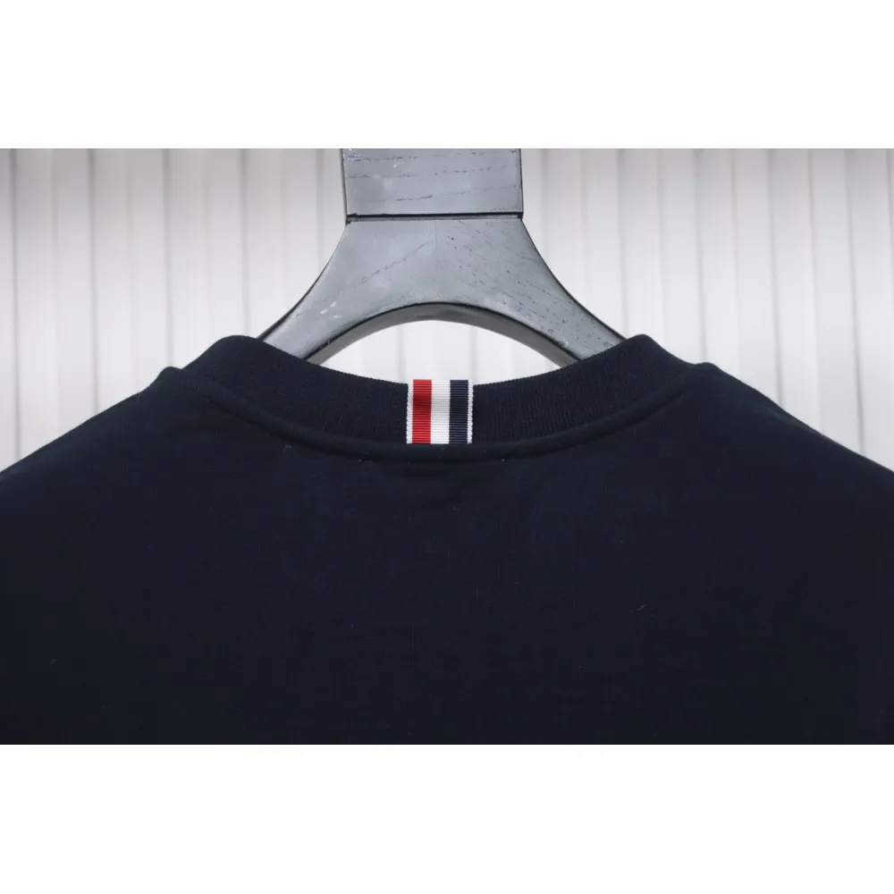 Thom Browne Classic Back Digital Print Hoodie Blue