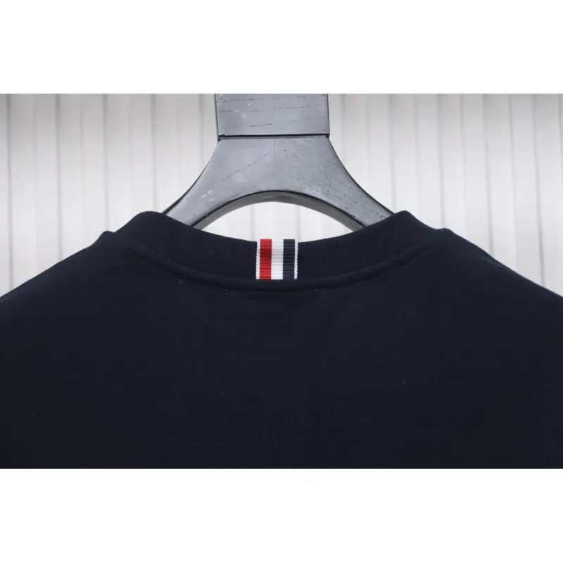 Thom Browne Classic Back Digital Print Hoodie Blue