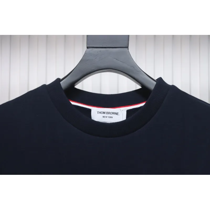Thom Browne Classic Back Digital Print Hoodie Blue