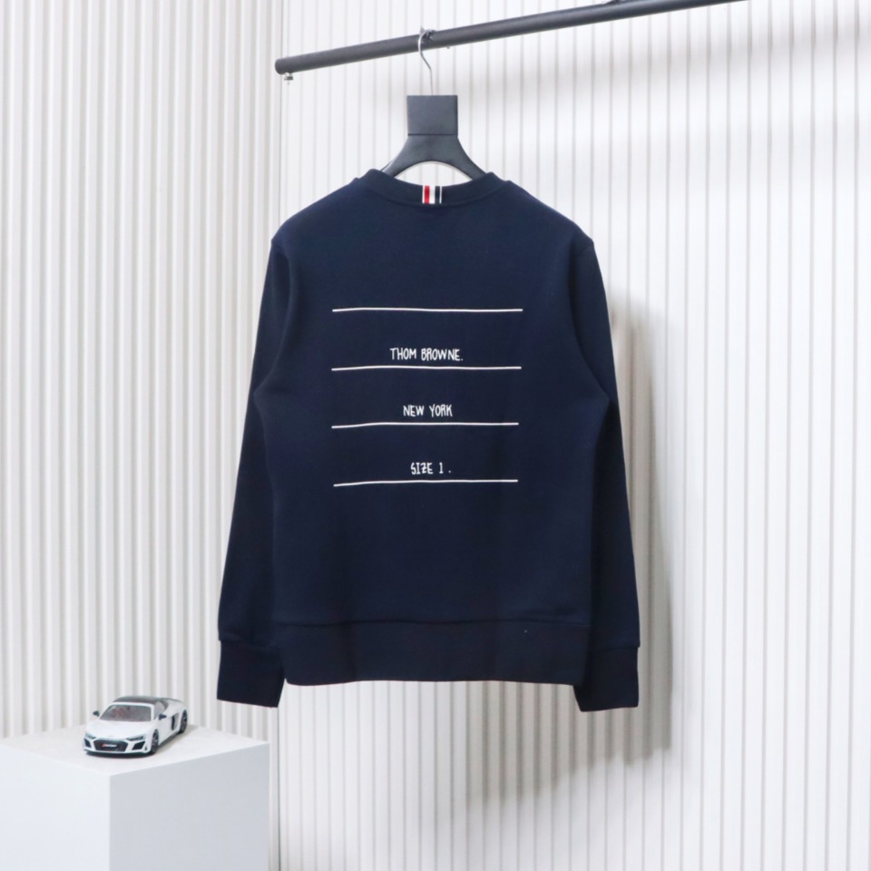 Thom Browne Classic Back Digital Print Hoodie Blue