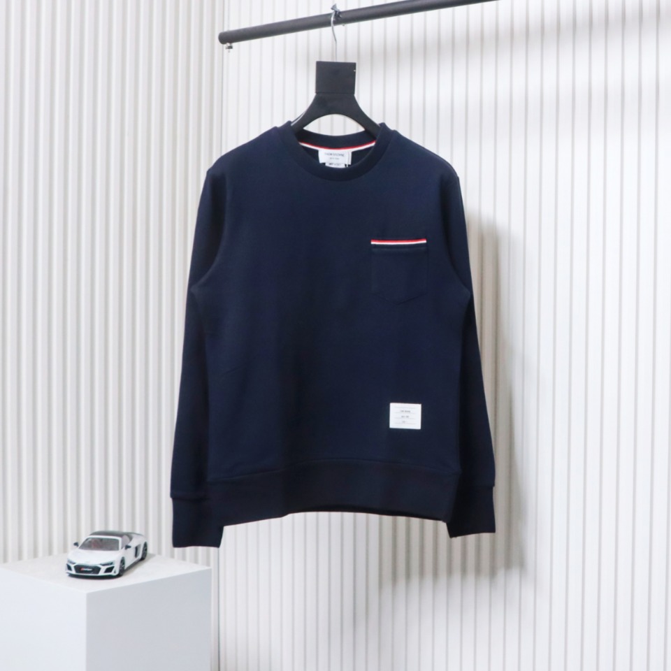 Thom Browne Classic Back Digital Print Hoodie Blue