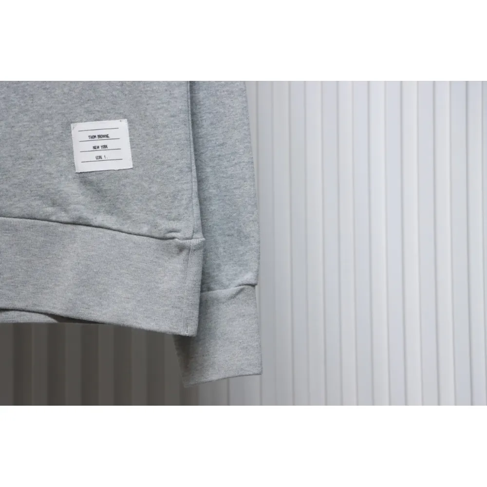 Thom Browne Classic Back Digital Print Hoodie Grey