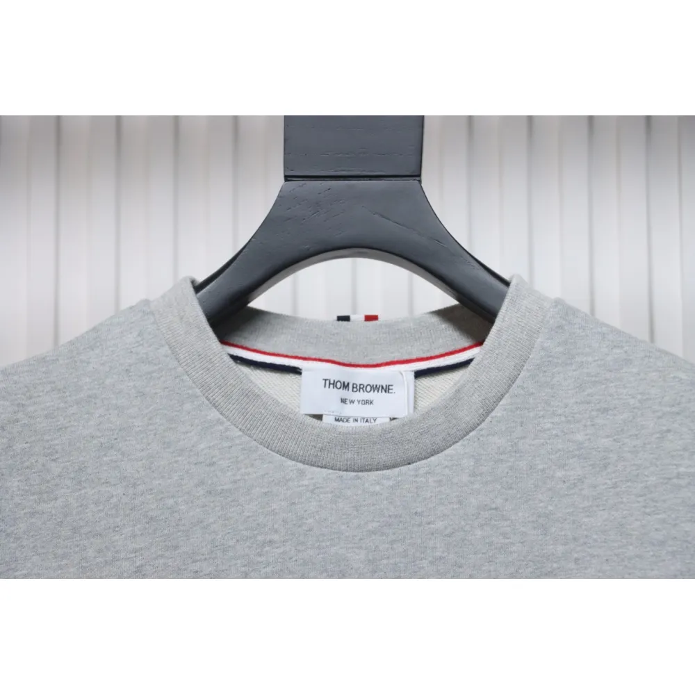 Thom Browne Classic Back Digital Print Hoodie Grey