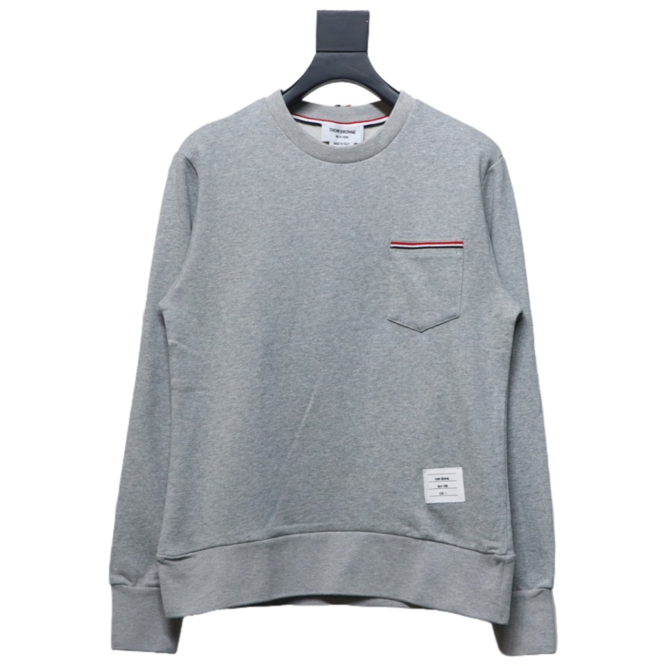 Thom Browne Classic Back Digital Print Hoodie Grey