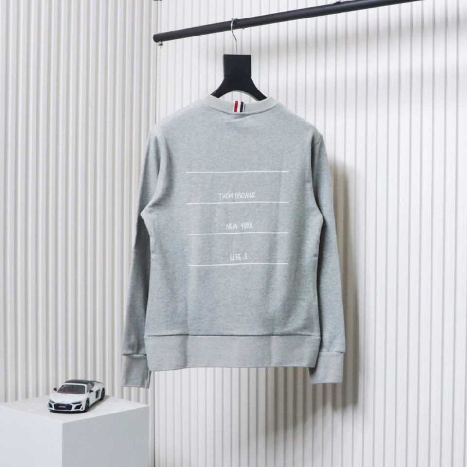 Thom Browne Classic Back Digital Print Hoodie Grey