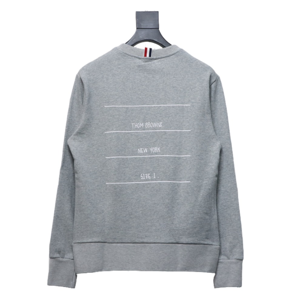 Thom Browne Classic Back Digital Print Hoodie Grey