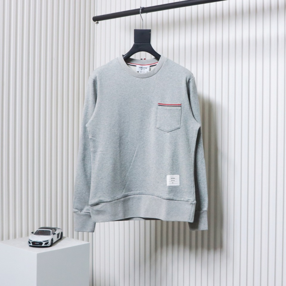 Thom Browne Classic Back Digital Print Hoodie Grey