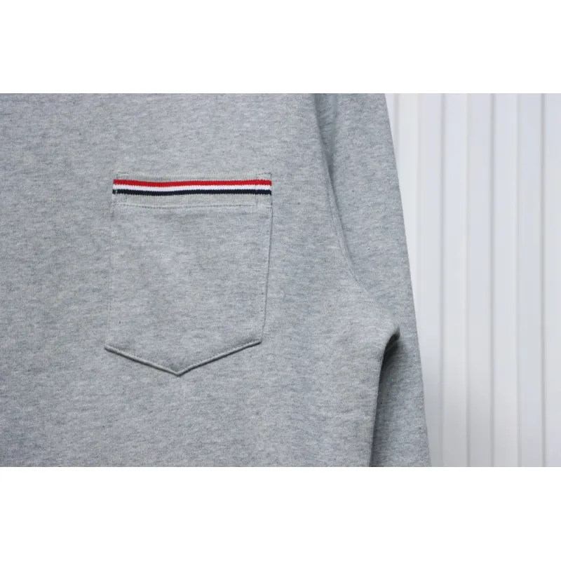 Thom Browne Classic Back Digital Print Hoodie Grey