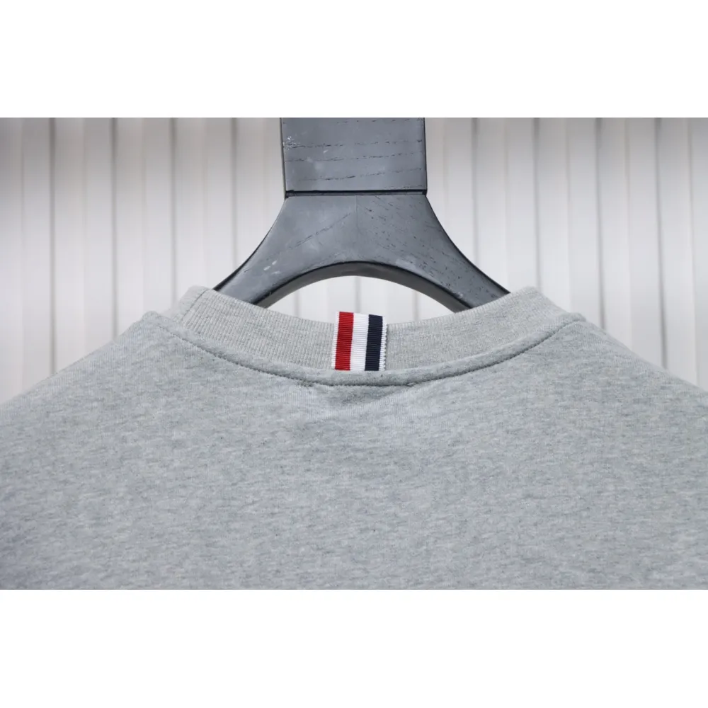 Thom Browne Classic Back Digital Print Hoodie Grey
