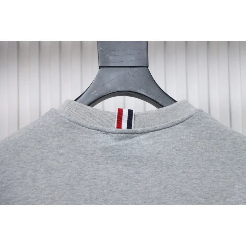 Thom Browne Classic Back Digital Print Hoodie Grey