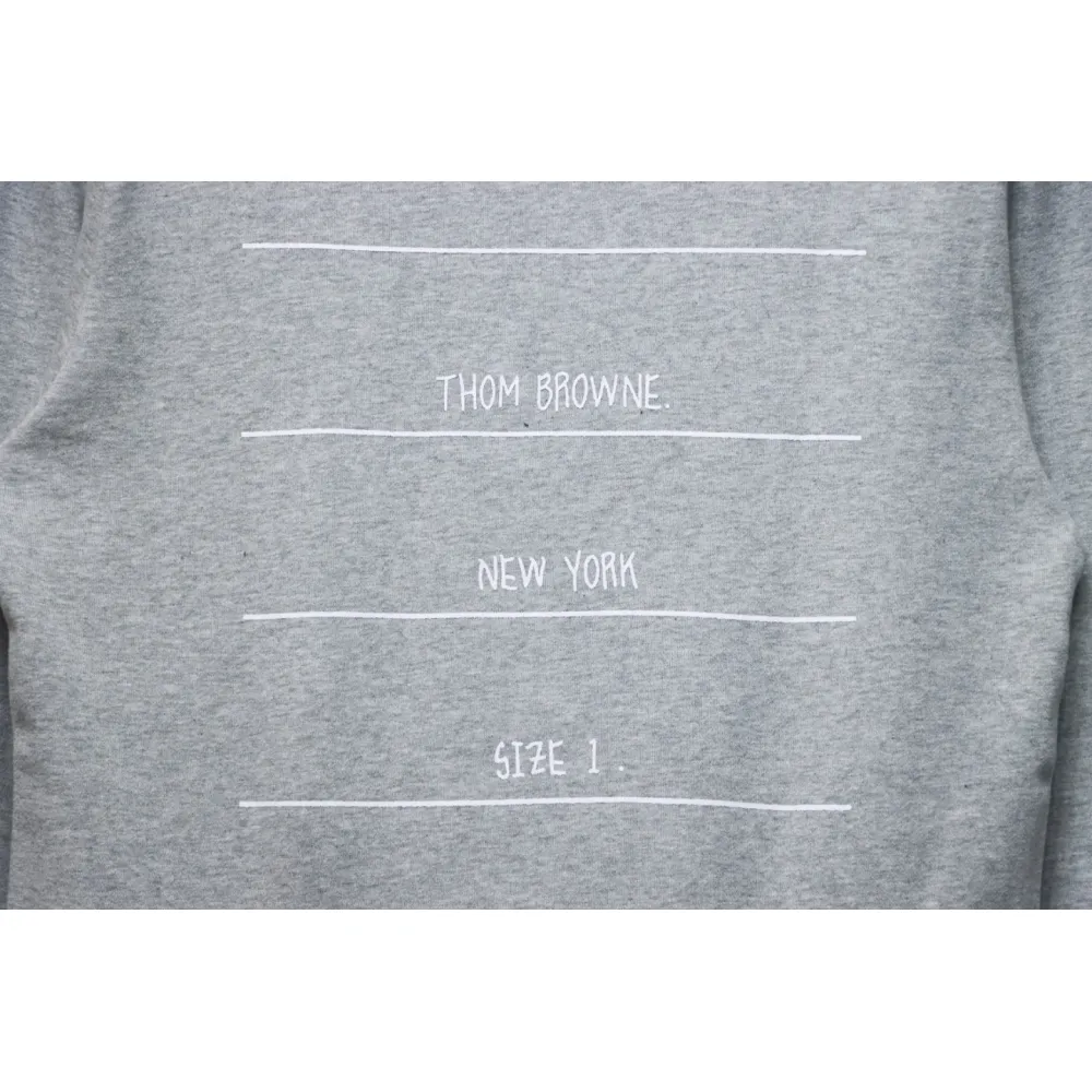 Thom Browne Classic Back Digital Print Hoodie Grey
