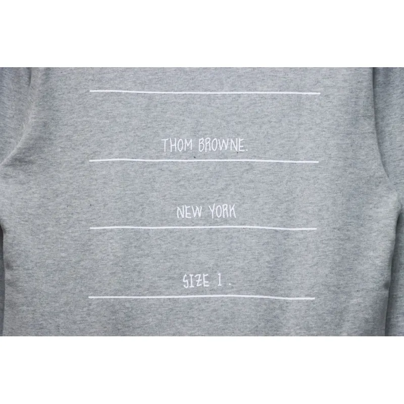 Thom Browne Classic Back Digital Print Hoodie Grey