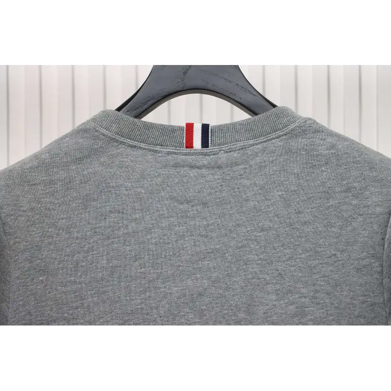 Thom Browne Classic Crew Neck Hoodie Grey