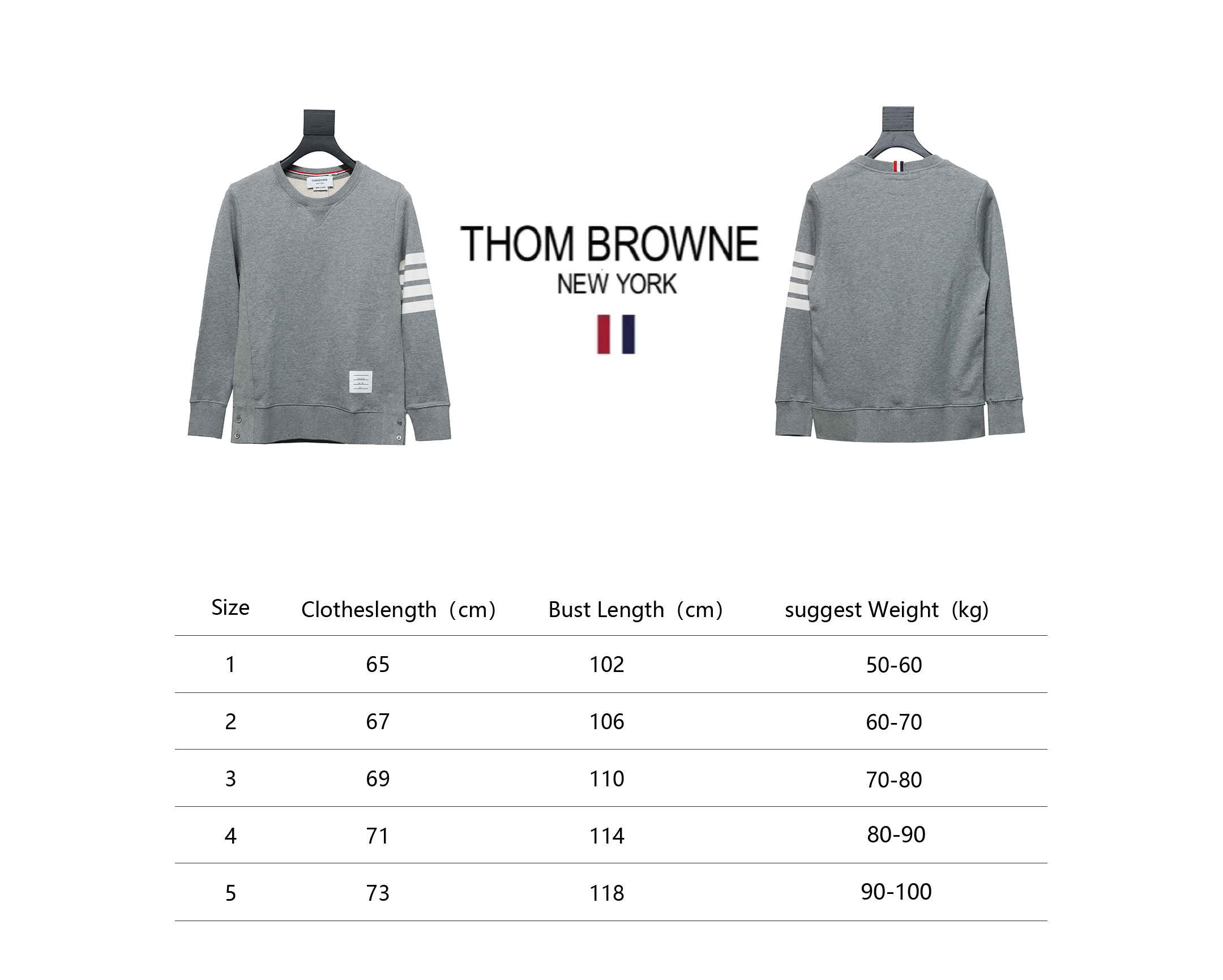Thom Browne Classic Crew Neck Hoodie Grey