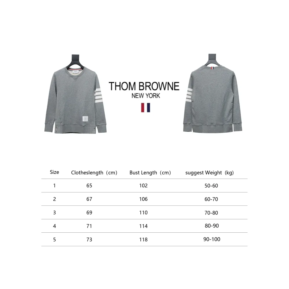 Thom Browne Classic Crew Neck Hoodie Grey