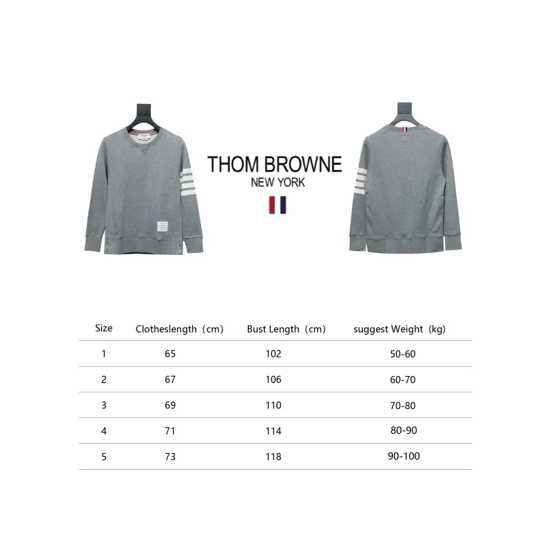 Thom Browne Classic Crew Neck Hoodie Grey