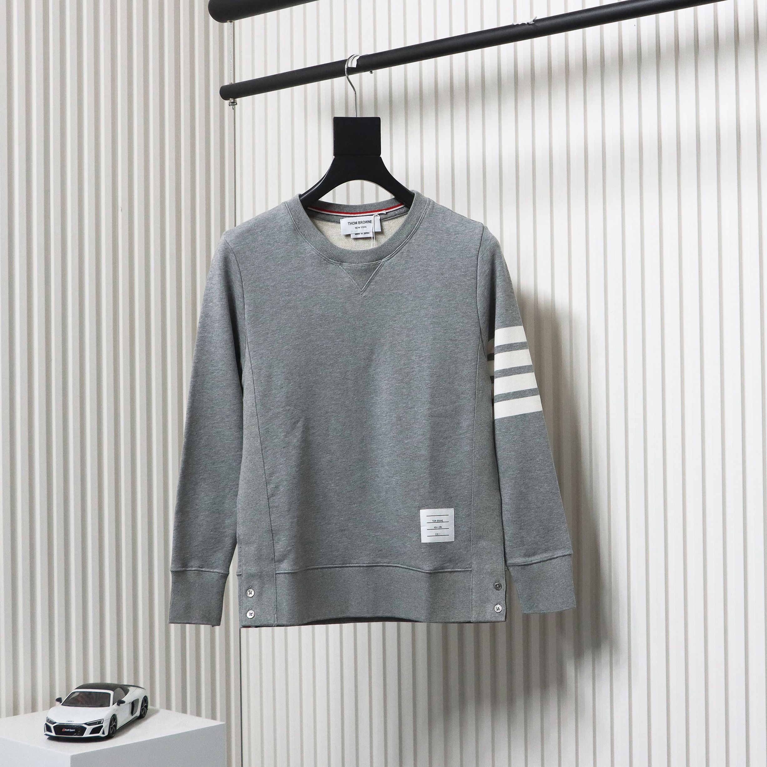 Thom Browne Classic Crew Neck Hoodie Grey