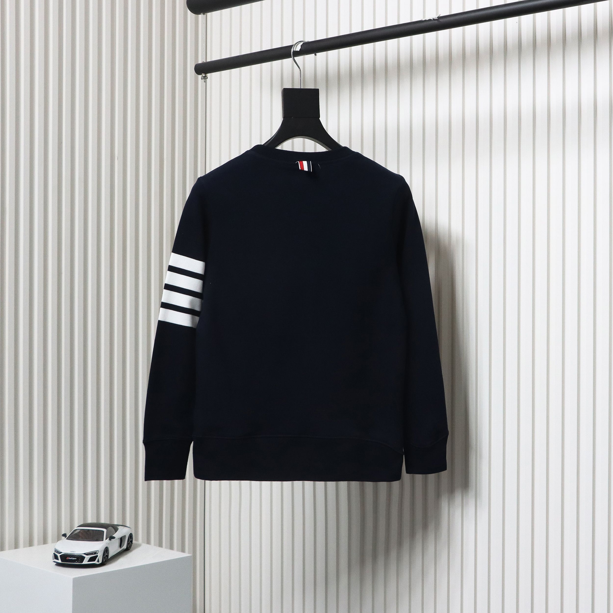 Thom Browne Classic Crew Neck Hoodie Navy