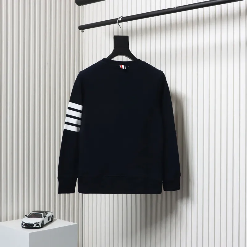 Thom Browne Classic Crew Neck Hoodie Navy