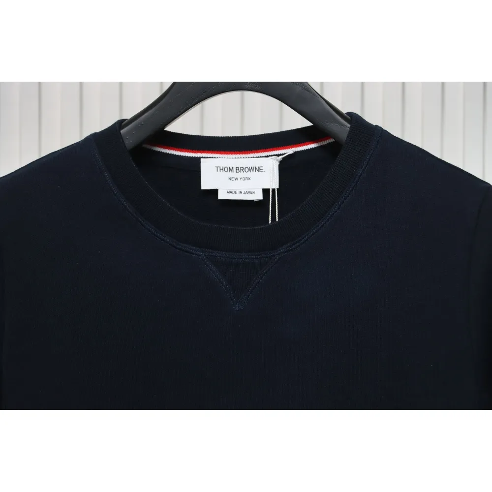 Thom Browne Classic Crew Neck Hoodie Navy