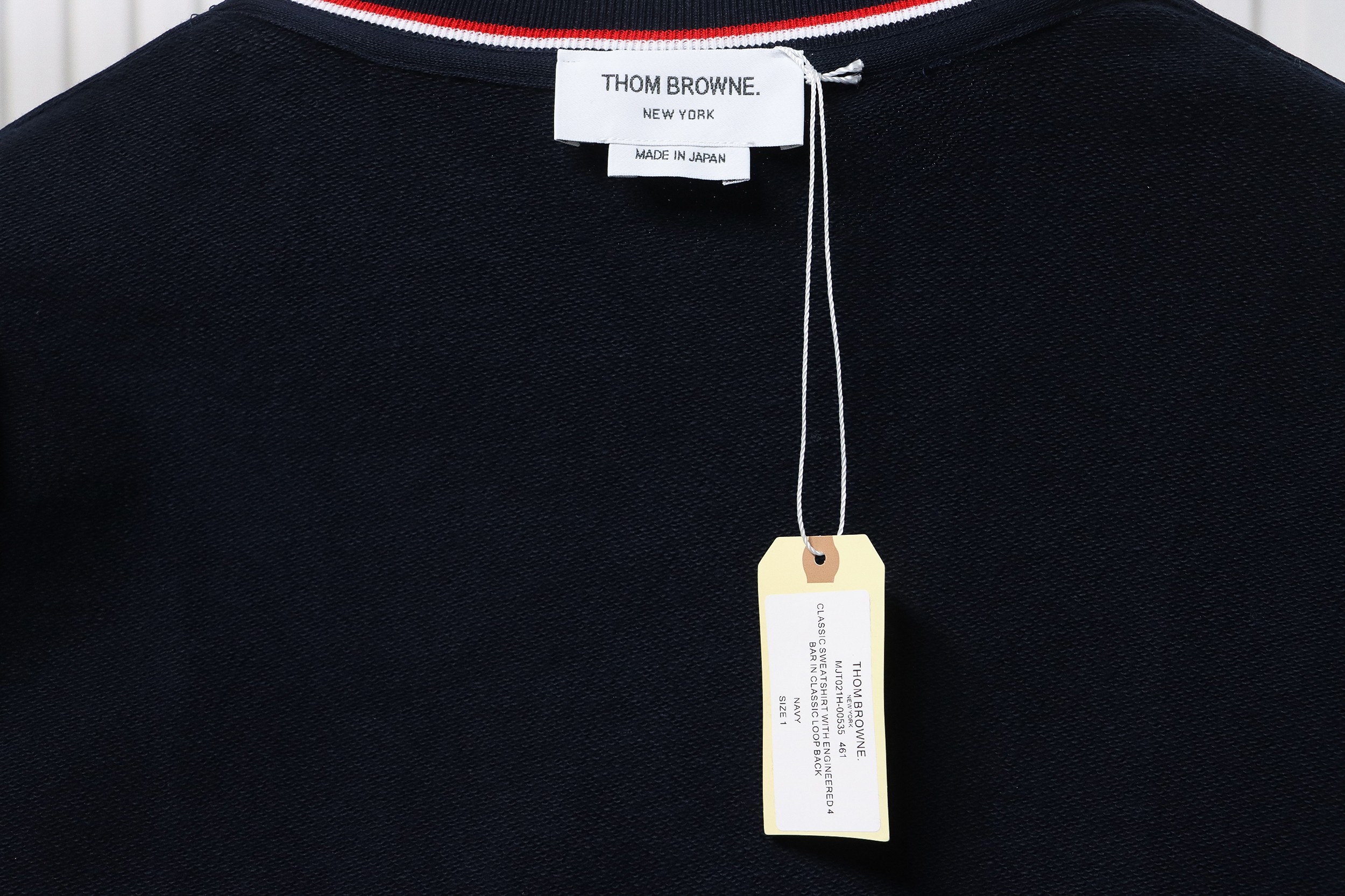 Thom Browne Classic Crew Neck Hoodie Navy