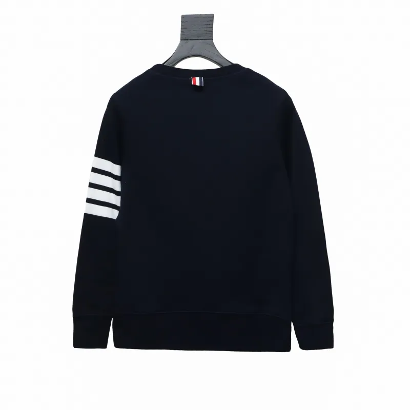 Thom Browne Classic Crew Neck Hoodie Navy