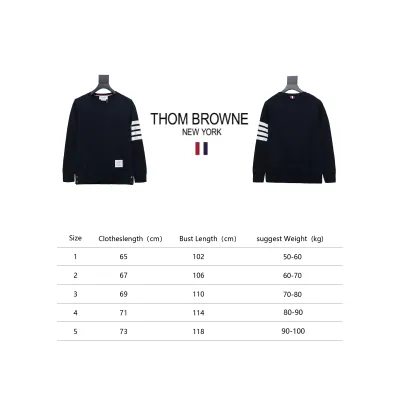 Thom Browne Classic Crew Neck Hoodie Navy 02