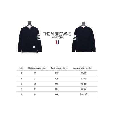 Thom Browne Classic Crew Neck Hoodie Navy 02