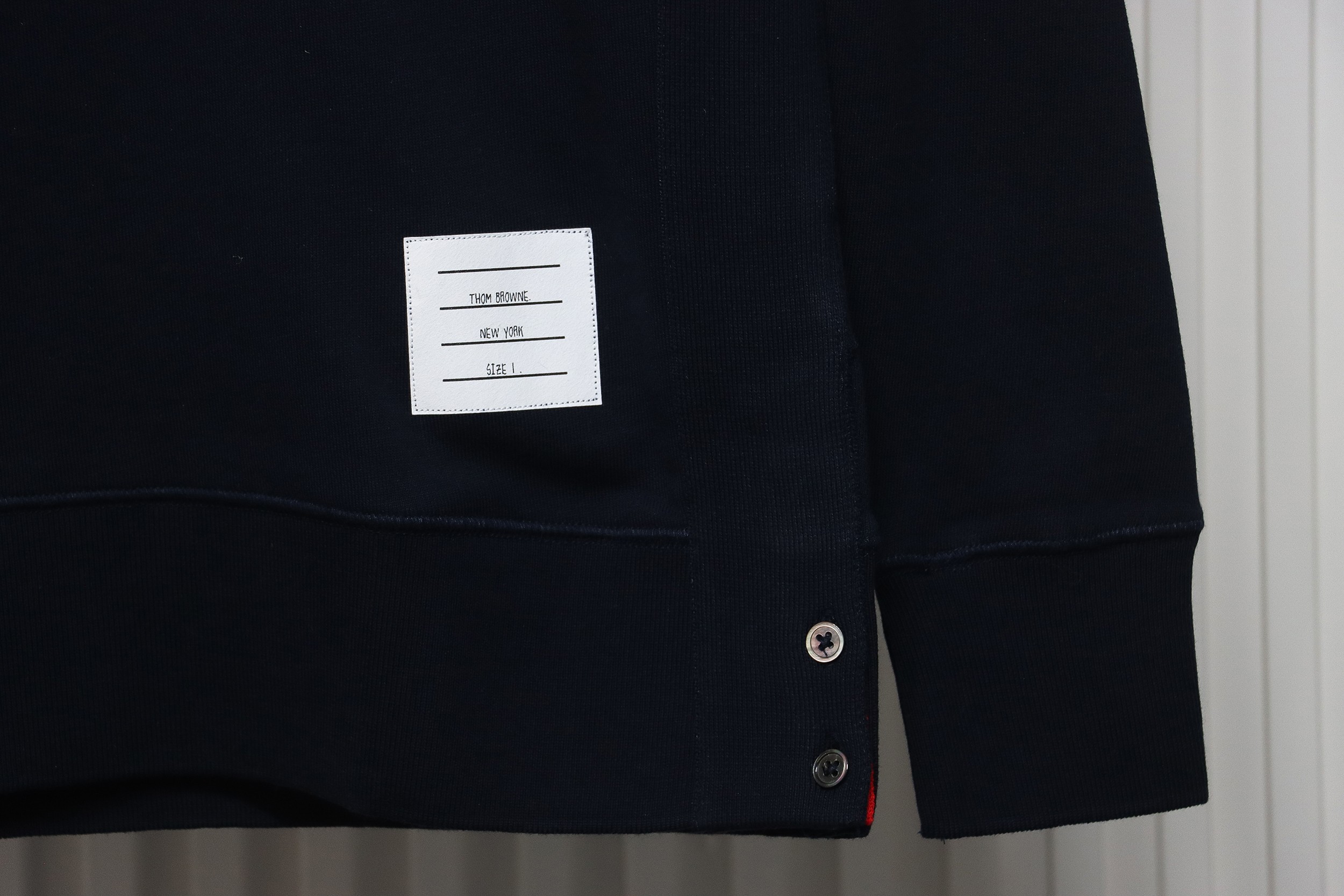 Thom Browne Classic Crew Neck Hoodie Navy