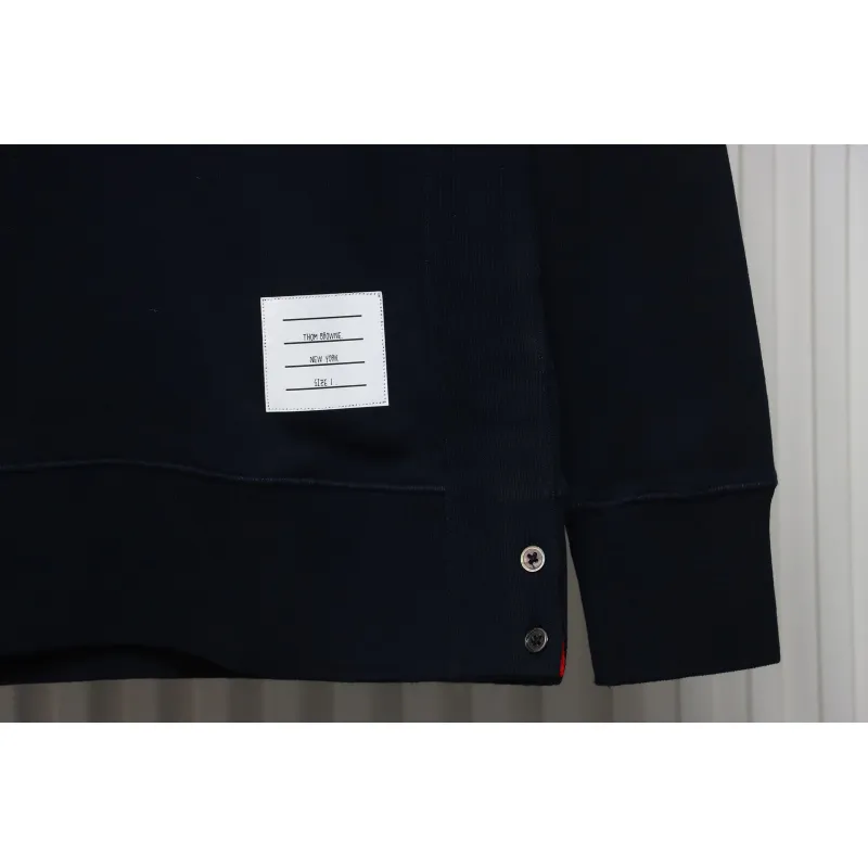 Thom Browne Classic Crew Neck Hoodie Navy