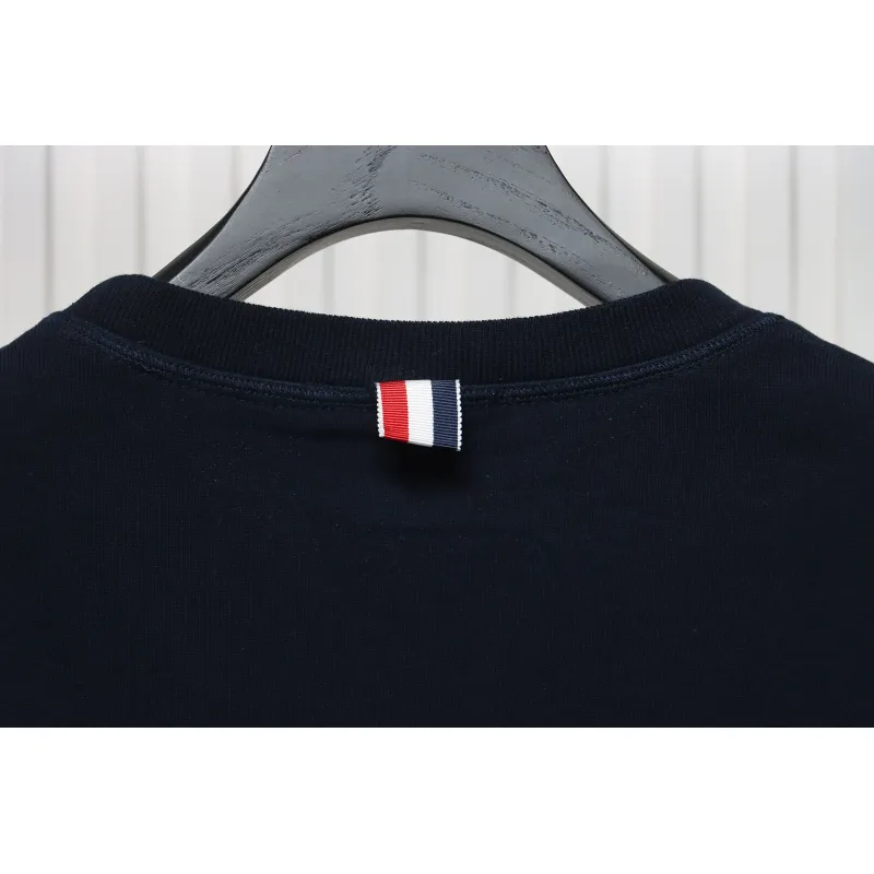 Thom Browne Classic Crew Neck Hoodie Navy