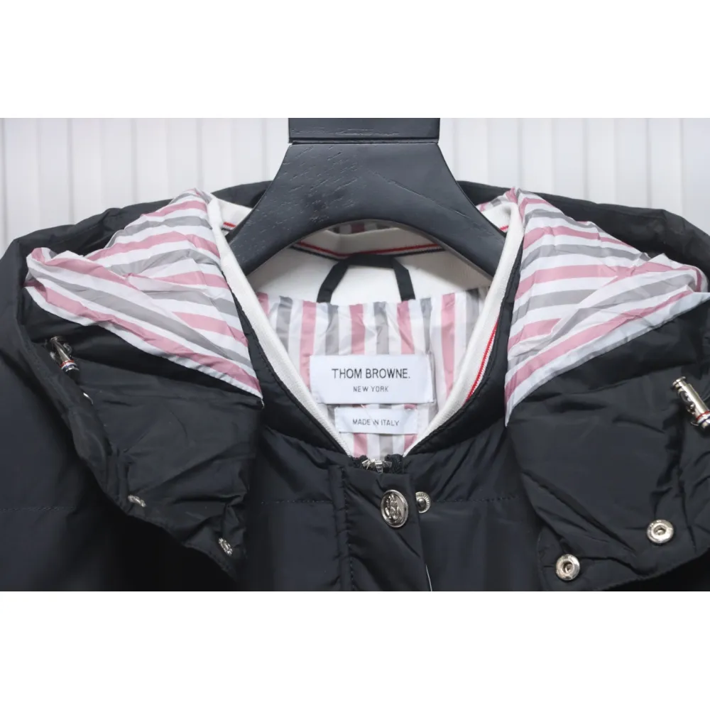 Thom Browne Classic Four-Bar Webbing Down Jacket Black