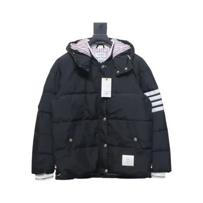 Thom Browne Classic Four-Bar Webbing Down Jacket Black 01