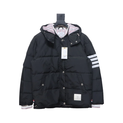 Thom Browne Classic Four-Bar Webbing Down Jacket Black 01