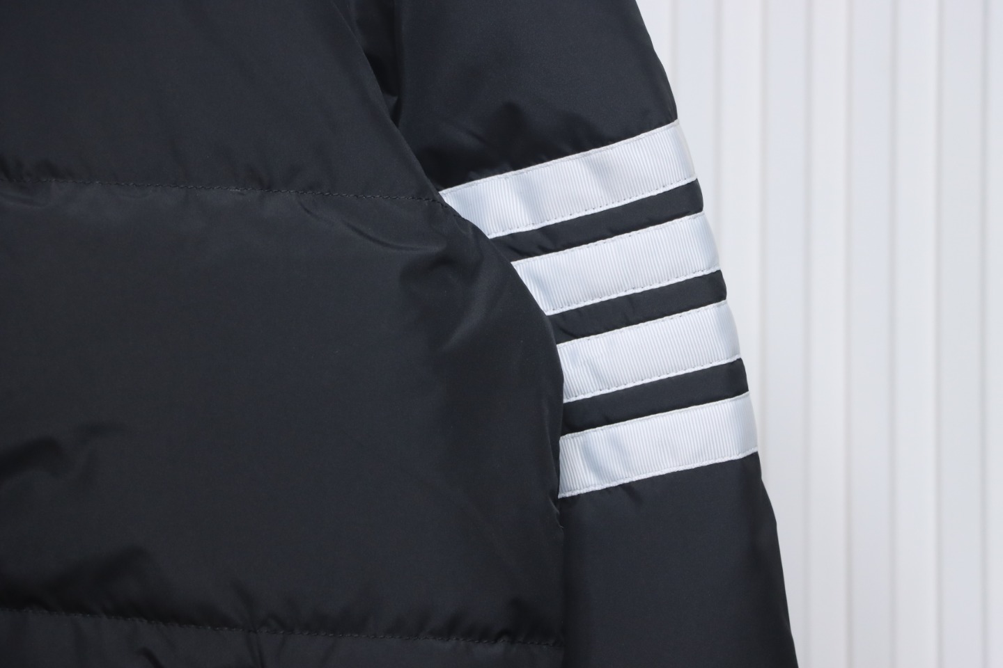 Thom Browne Classic Four-Bar Webbing Down Jacket Black