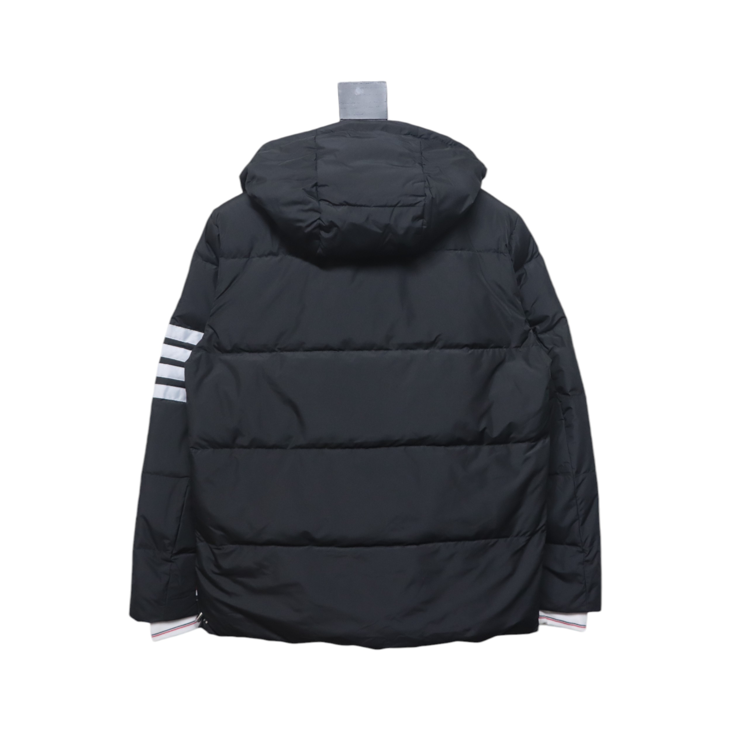 Thom Browne Classic Four-Bar Webbing Down Jacket Black
