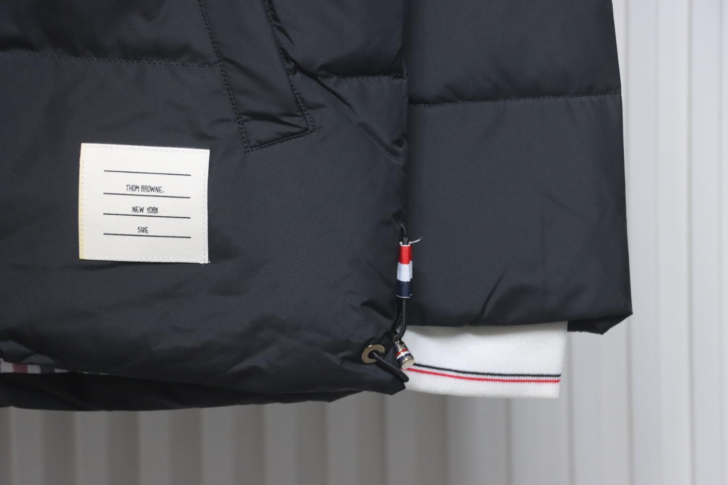 Thom Browne Classic Four-Bar Webbing Down Jacket Black