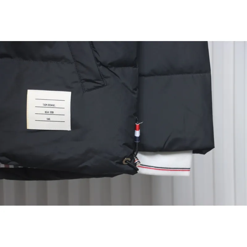 Thom Browne Classic Four-Bar Webbing Down Jacket Black