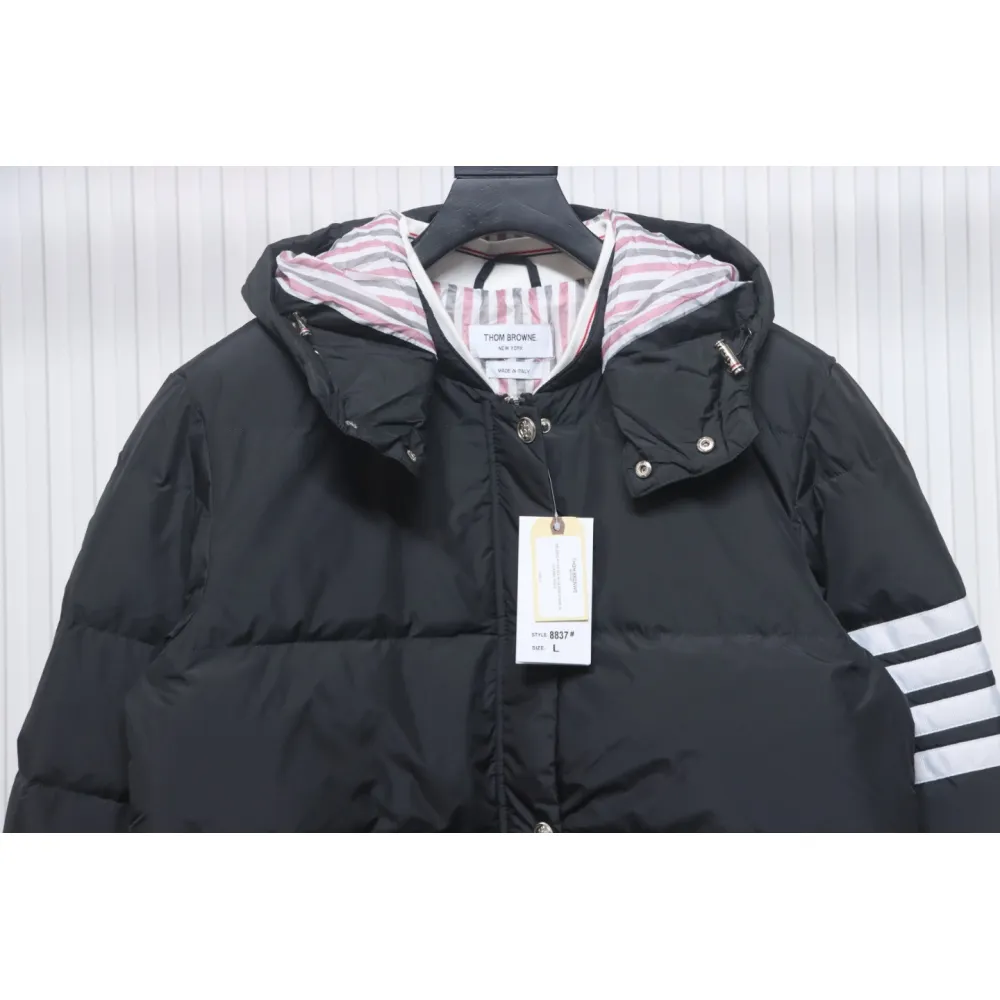 Thom Browne Classic Four-Bar Webbing Down Jacket Black