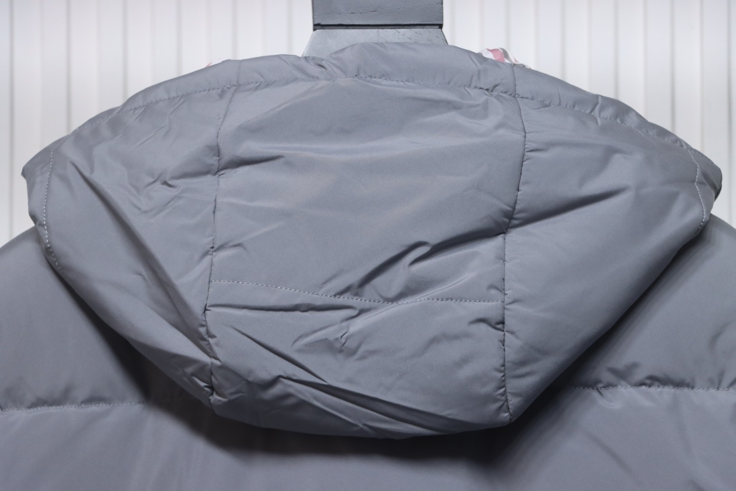 Thom Browne Classic Four-Bar Webbing Down Jacket Grey