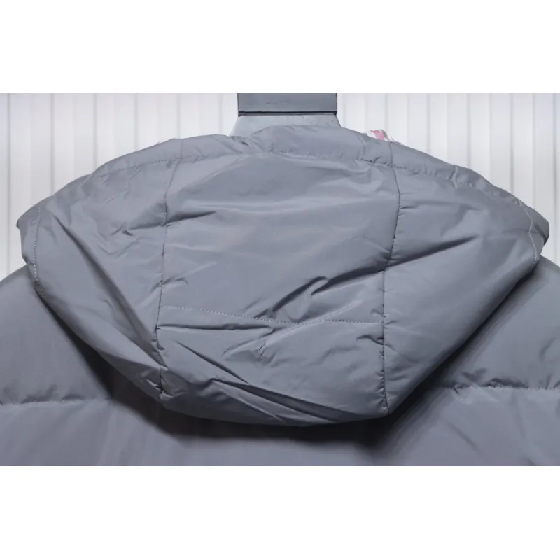 Thom Browne Classic Four-Bar Webbing Down Jacket Grey