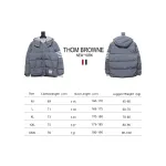 Thom Browne Classic Four-Bar Webbing Down Jacket Grey
